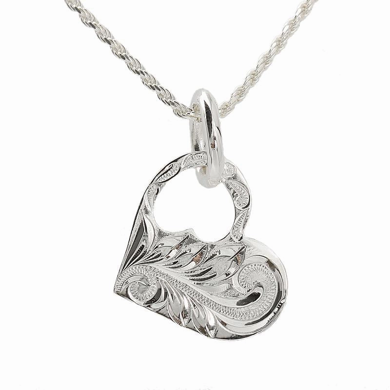 Sterling Silver Hawaiian Scroll Heart Pendant (Chain Sold Separately)