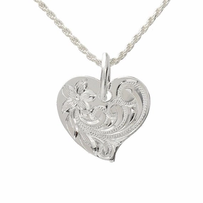 Sterling Silver Hawaiian Scroll Heart Pendant (Chain Sold Separately)