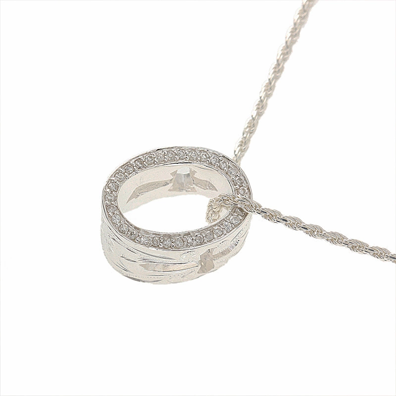 Sterling Silver Hawaiian Scroll Outline of Cross Ladder Barrel Pendant (Chain Sold Separately)