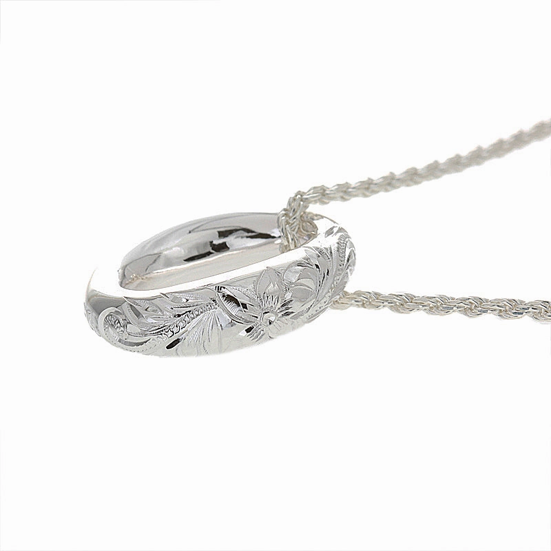 Sterling Silver Hawaiian Scroll Oval Pendant (Chain Sold Separately)