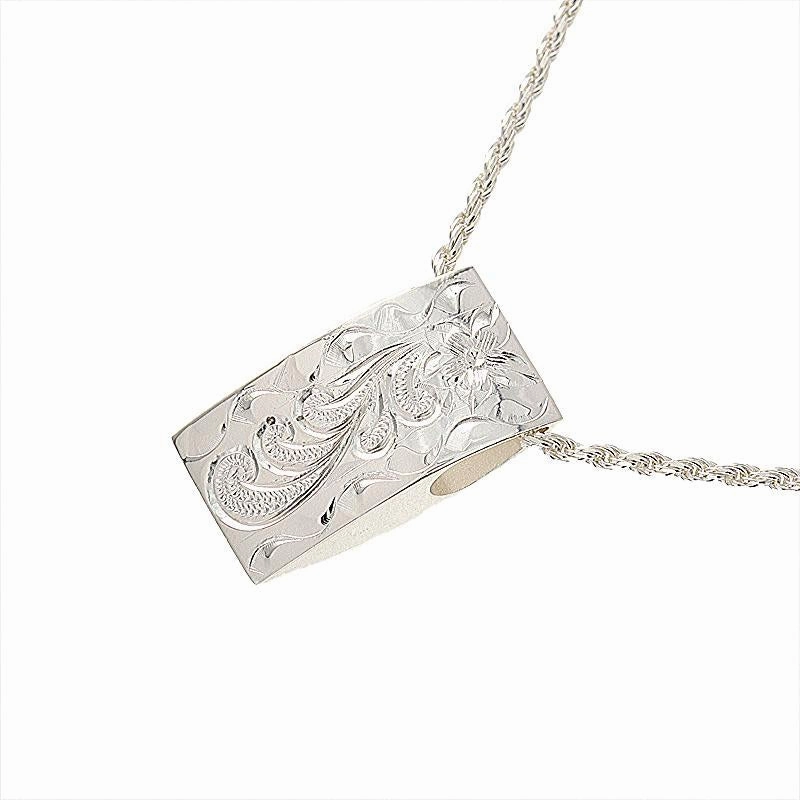 Sterling Silver Hawaiian Scroll Oval Plate Pendant (Chain Sold Separately)