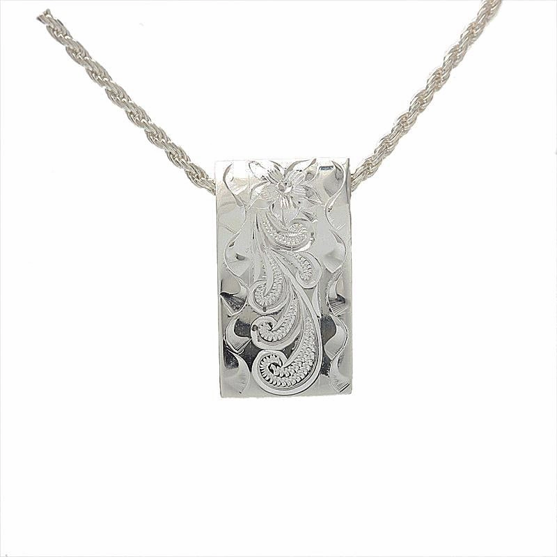 Sterling Silver Hawaiian Scroll Oval Plate Pendant (Chain Sold Separately)