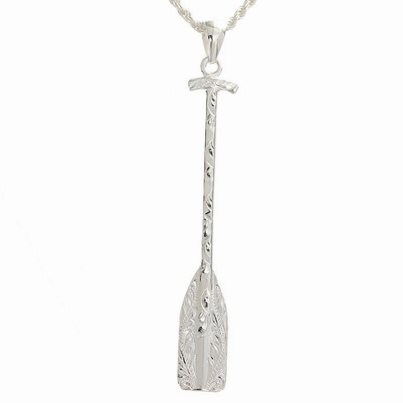 Sterling Silver Hawaiian Scroll Paddle Pendant (Chain Sold Separately)