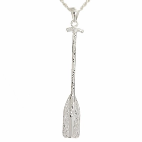 Sterling Silver Hawaiian Scroll Paddle Pendant (Chain Sold Separately)