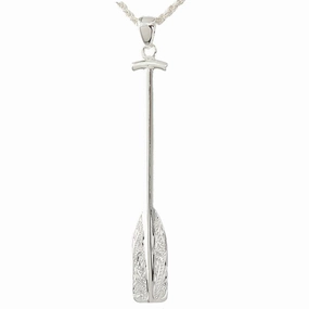Sterling Silver Hawaiian Scroll Paddle Pendant (Chain Sold Separately)