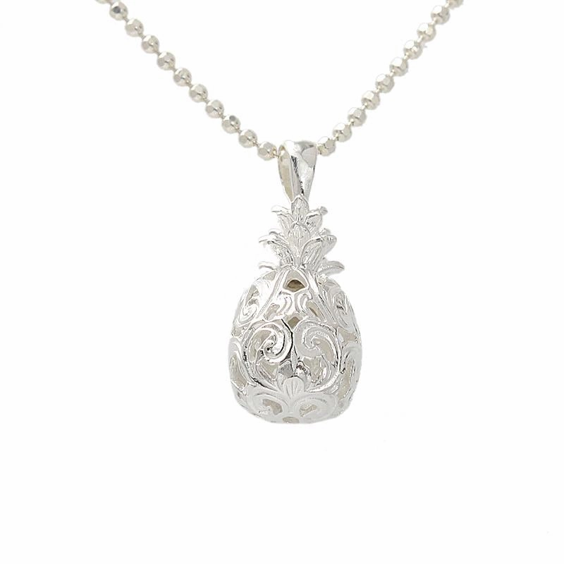 Sterling Silver Hawaiian Scroll Pineapple Pendant (Chain Sold Separately)