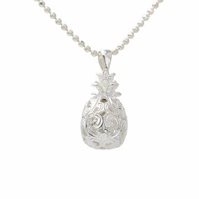 Sterling Silver Hawaiian Scroll Pineapple Pendant (Chain Sold Separately)