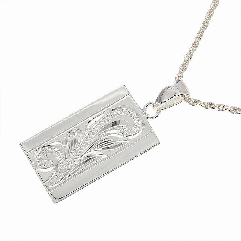 Sterling Silver Hawaiian Scroll Plate Pendant (Chain Sold Separately)