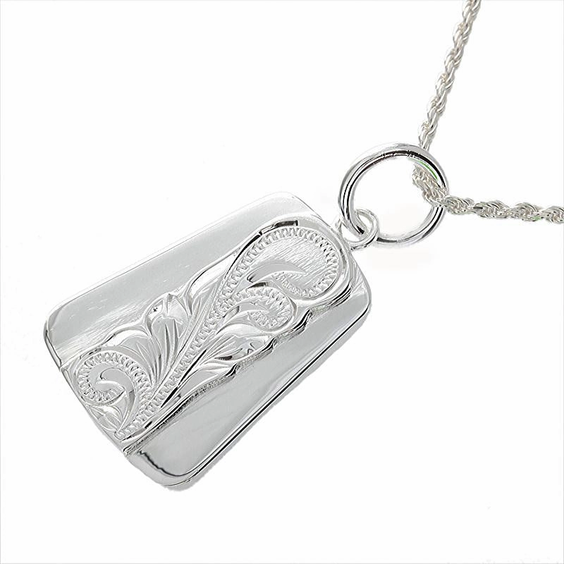 Sterling Silver Hawaiian Scroll Raised Plate Pendant (Chain Sold Separately)