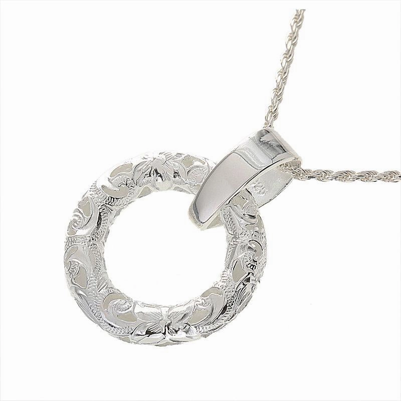 Sterling Silver Hawaiian Scroll See Through Circle Pendant (Chain Sold Separately)
