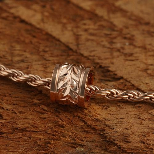 Sterling Silver Hawaiian Scroll Smooth Edge Barrel Pendant (Silver/Pink Gold/Yellow Gold) (S/M) (Chain Sold Separately)
