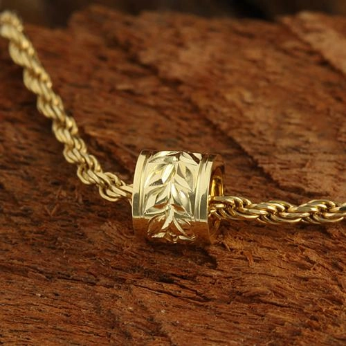 Sterling Silver Hawaiian Scroll Smooth Edge Barrel Pendant (Silver/Pink Gold/Yellow Gold) (S/M) (Chain Sold Separately)