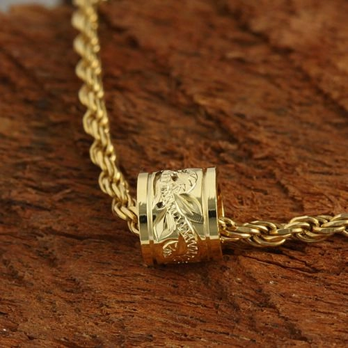 Sterling Silver Hawaiian Scroll Smooth Edge Barrel Pendant (Silver/Pink Gold/Yellow Gold) (S/M) (Chain Sold Separately)