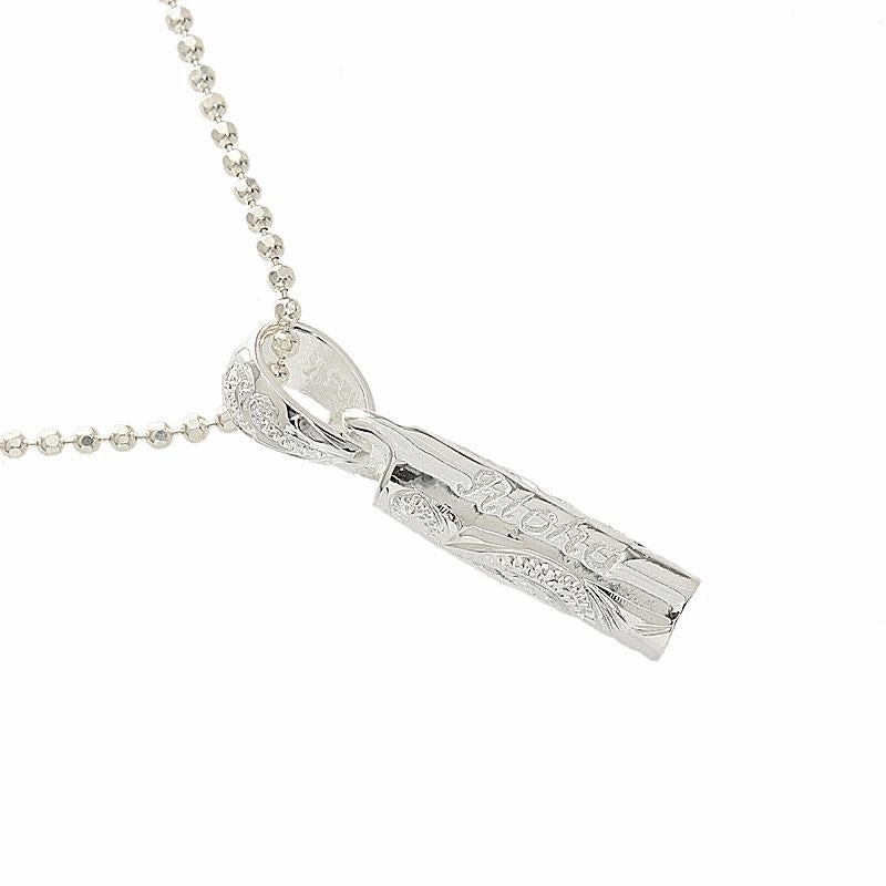 Sterling Silver Hawaiian Scroll Tube Pendant (Chain Sold Separately)