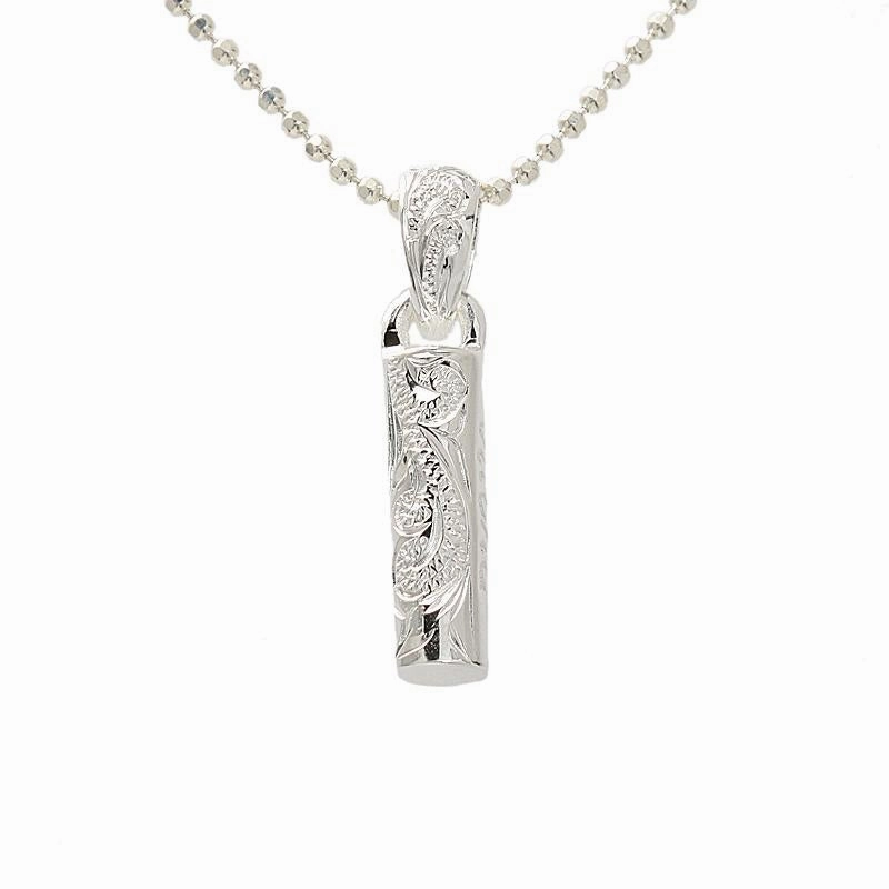 Sterling Silver Hawaiian Scroll Tube Pendant (Chain Sold Separately)