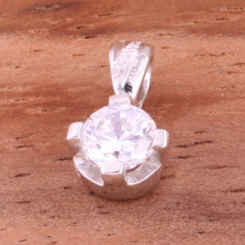 Sterling Silver Hawaiian Scroll with CZ Pendant (Chain Sold Separately)