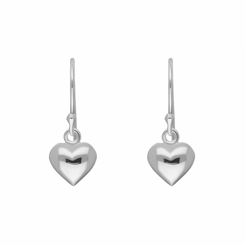 Sterling Silver Heart Drop Hook Earrings