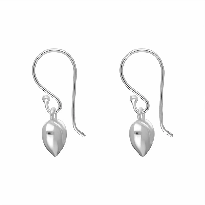 Sterling Silver Heart Drop Hook Earrings