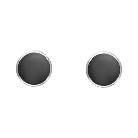 Sterling Silver Hematite 4mm Classic Small Round Stud Earrings