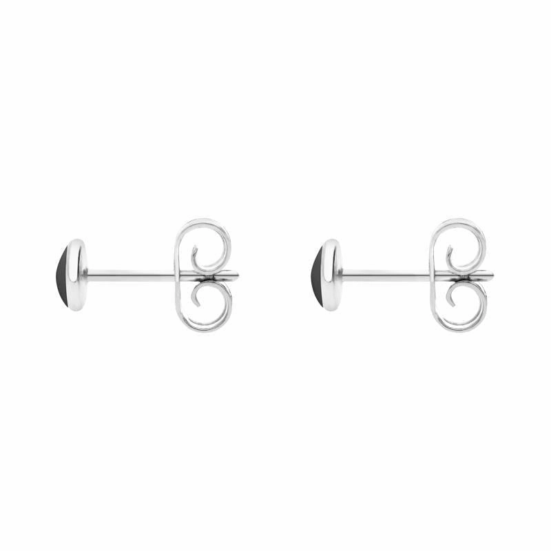 Sterling Silver Hematite 4mm Classic Small Round Stud Earrings