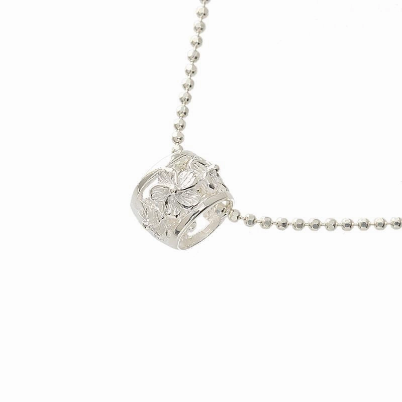 Sterling Silver Hibiscus Barrel Pendant (Chain Sold Separately)