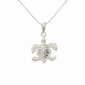 Sterling Silver Honu (Hawaiian Turtle) Pendant (Chain Sold Separately)