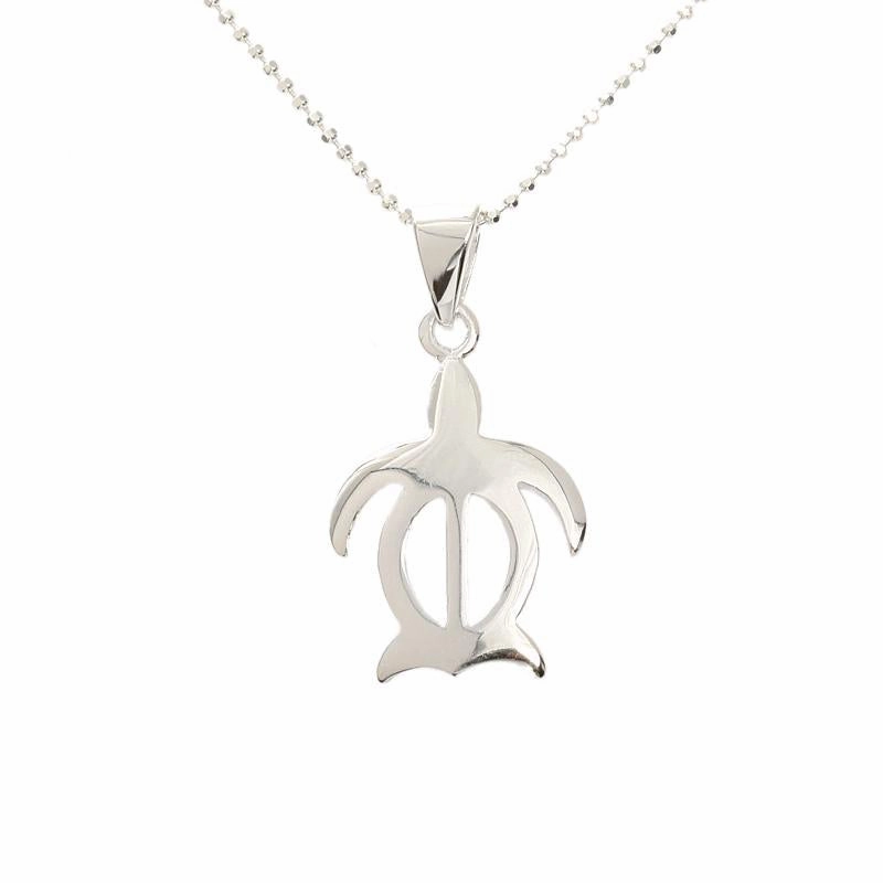 Sterling Silver Honu (Hawaiian Turtle) Pendant (S/M) (Chain Sold Separately)