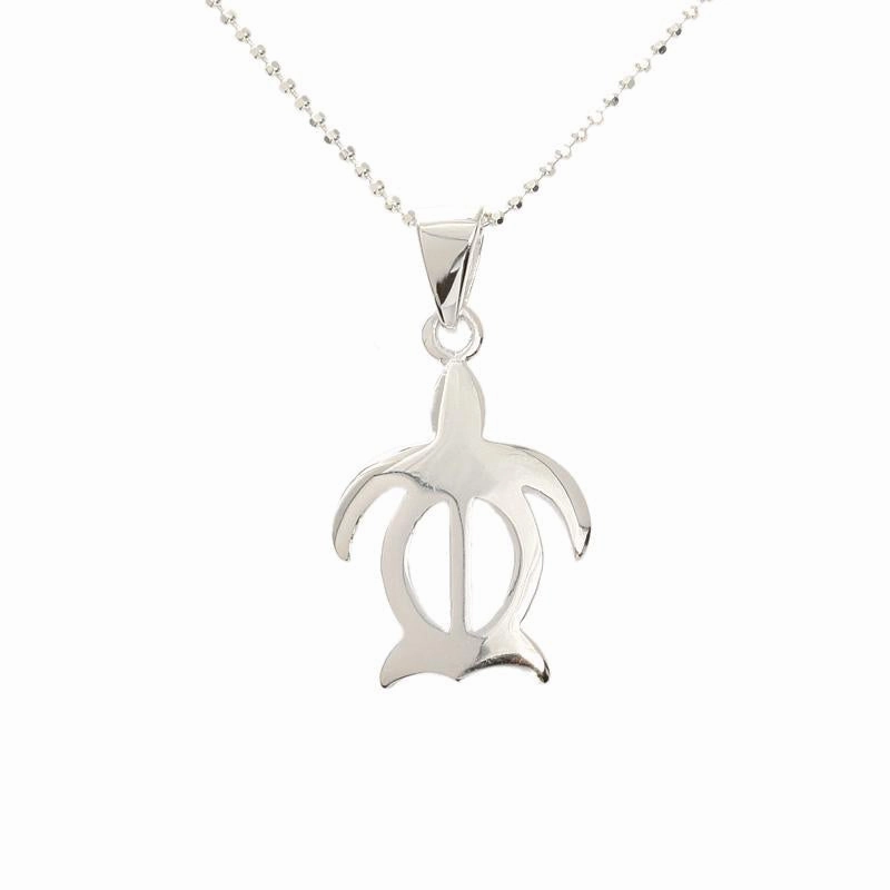 Sterling Silver Honu (Hawaiian Turtle) Pendant (S/M) (Chain Sold Separately)