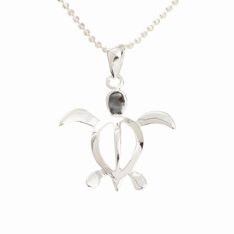Sterling Silver Honu (Hawaiian Turtle) Pendant (S/M/L/XL) (Chain Sold Separately)
