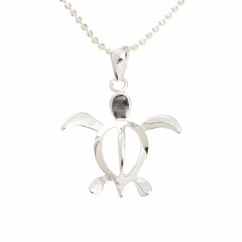 Sterling Silver Honu (Hawaiian Turtle) Pendant (S/M/L/XL) (Chain Sold Separately)