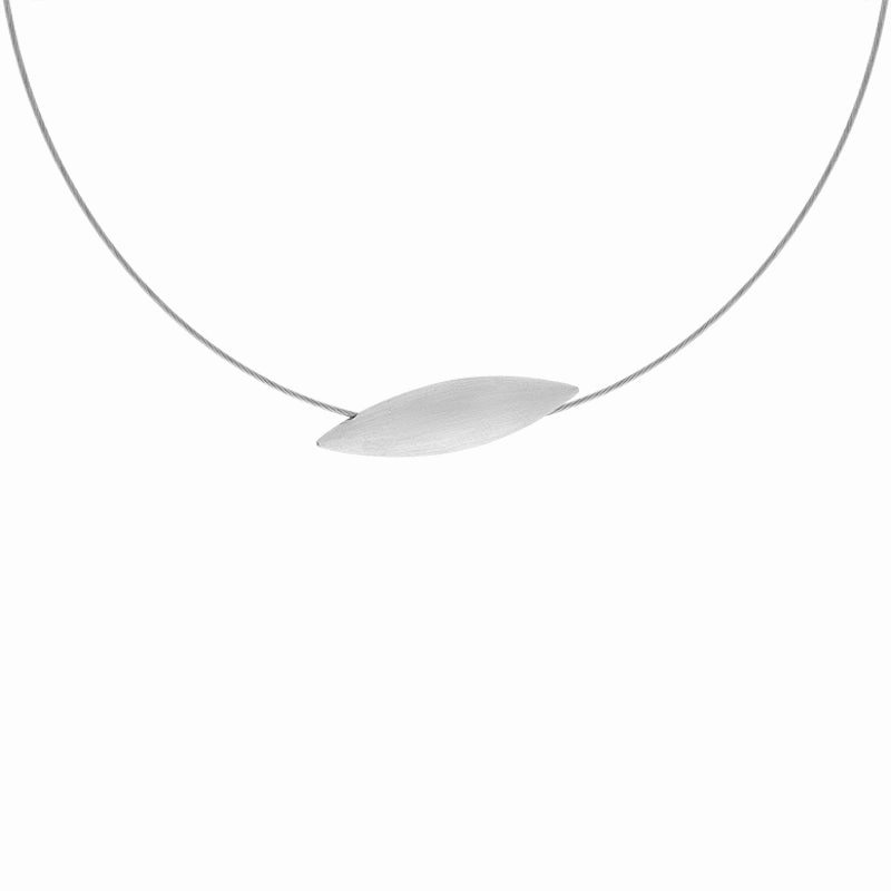 Sterling Silver Horizontal Marquise Necklace D