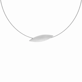 Sterling Silver Horizontal Marquise Necklace D