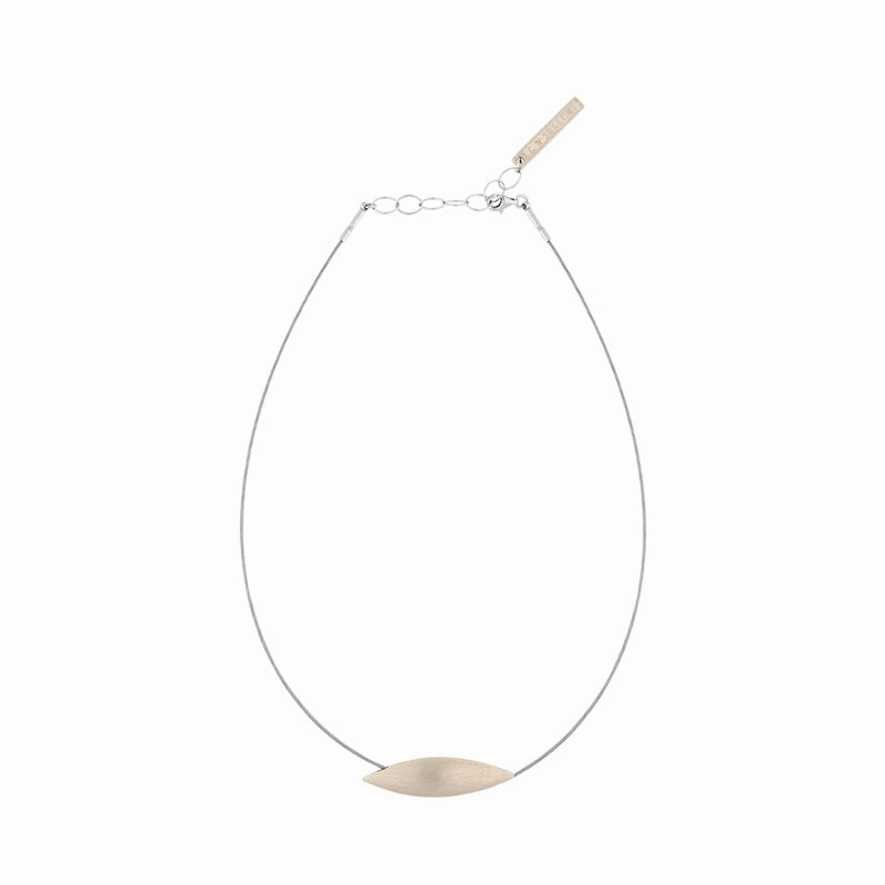 Sterling Silver Horizontal Marquise Necklace D