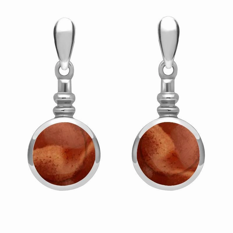 Sterling Silver Jasper Bottle Top Drop Earrings