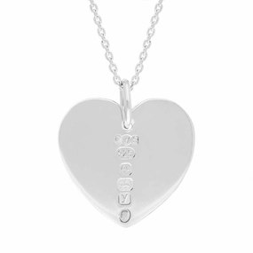 Sterling Silver King's Coronation Hallmark Polished Heart Large Pendant D