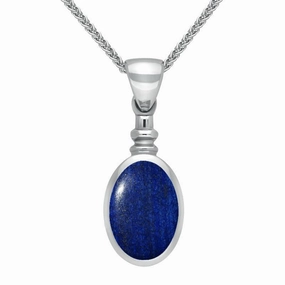 Sterling Silver Lapis Lazuli Bottletop Necklace