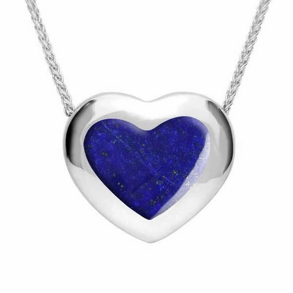 Sterling Silver Lapis Lazuli Framed Heart Necklace