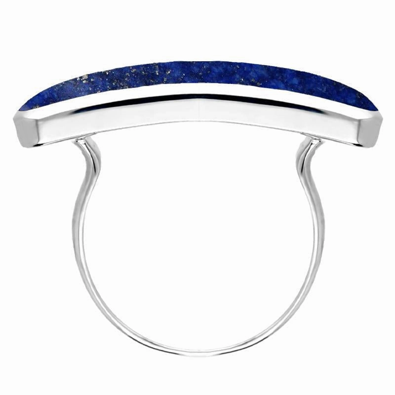 Sterling Silver Lapis Lazuli Lineaire Long Oval Ring