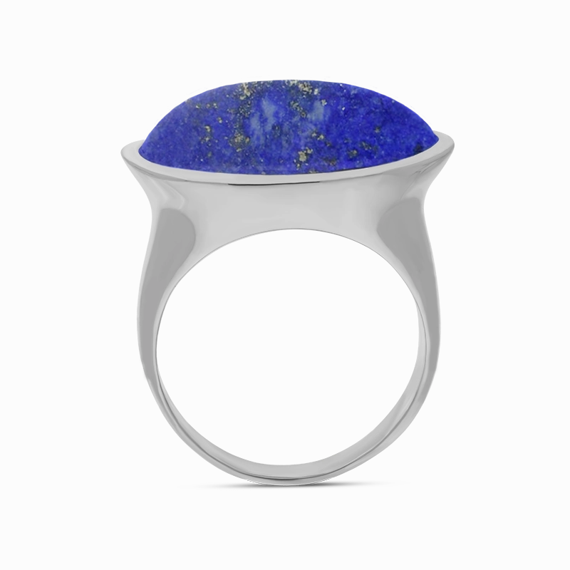 Sterling Silver Lapis Lazuli Oval Statement Ring D