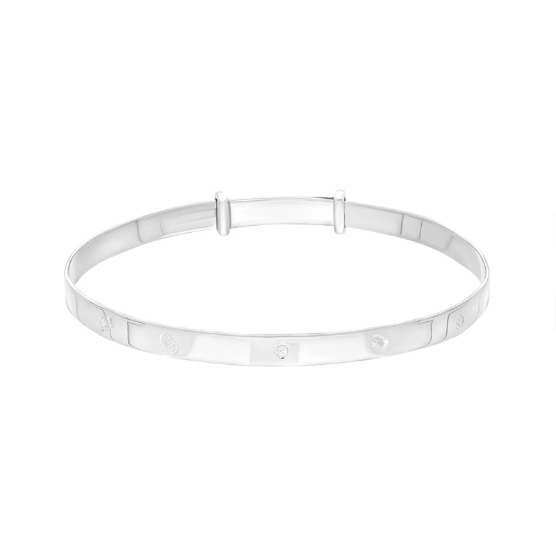Sterling Silver Large Feature Hallmark Baby Bangle D