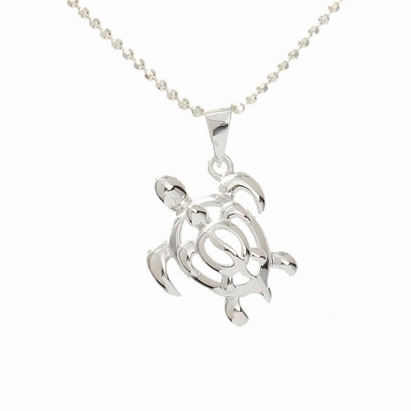 Sterling Silver Left Side Double Honu (Hawaiian Turtle) Pendant (Chain Sold Separately)