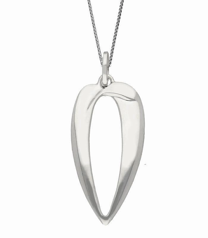 Sterling Silver Long Tear Drop Necklace