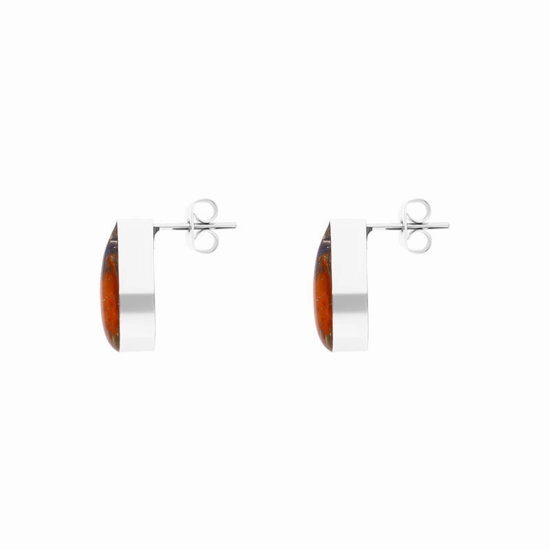 Sterling Silver Mixed Flower Teardrop Stud Earrings D