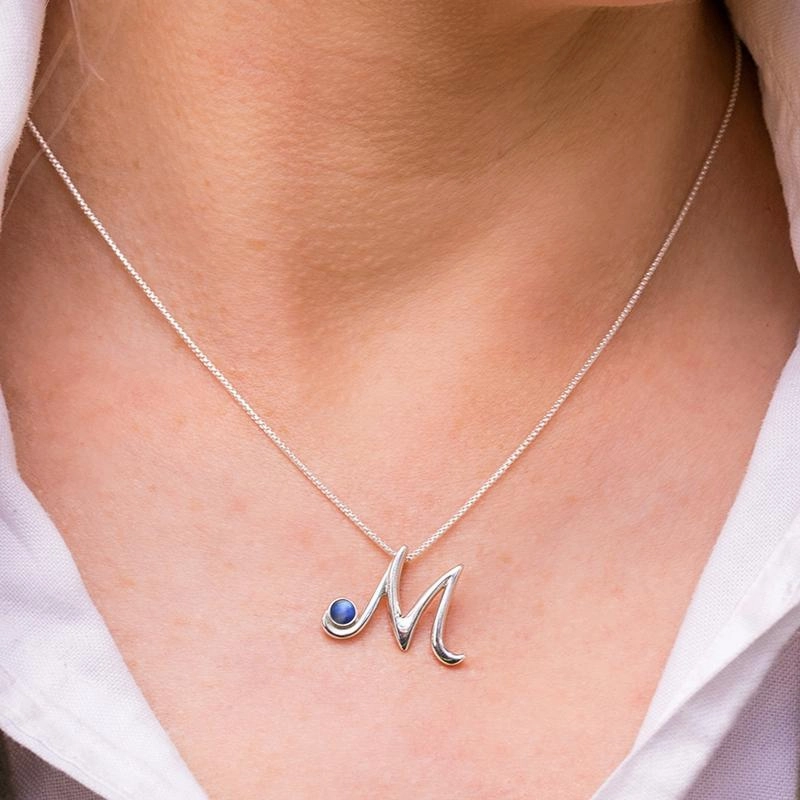 Sterling Silver Moonstone Love Letters Initial C Necklace