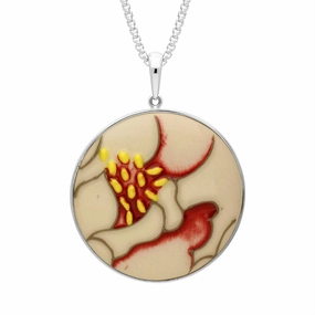 Sterling Silver Moorcroft Eyes For You Round Necklace D