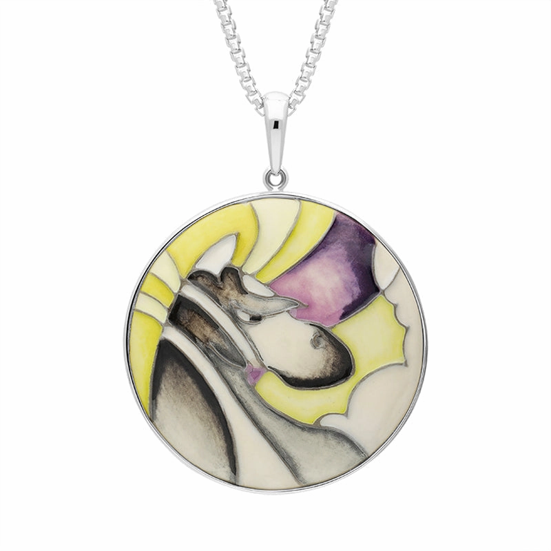 Sterling Silver Moorcroft The Charger Round Pendant