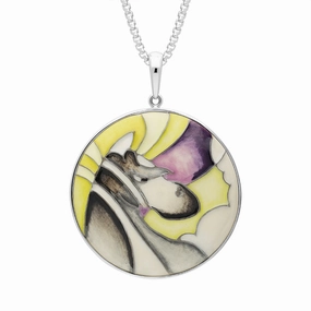 Sterling Silver Moorcroft The Charger Round Pendant