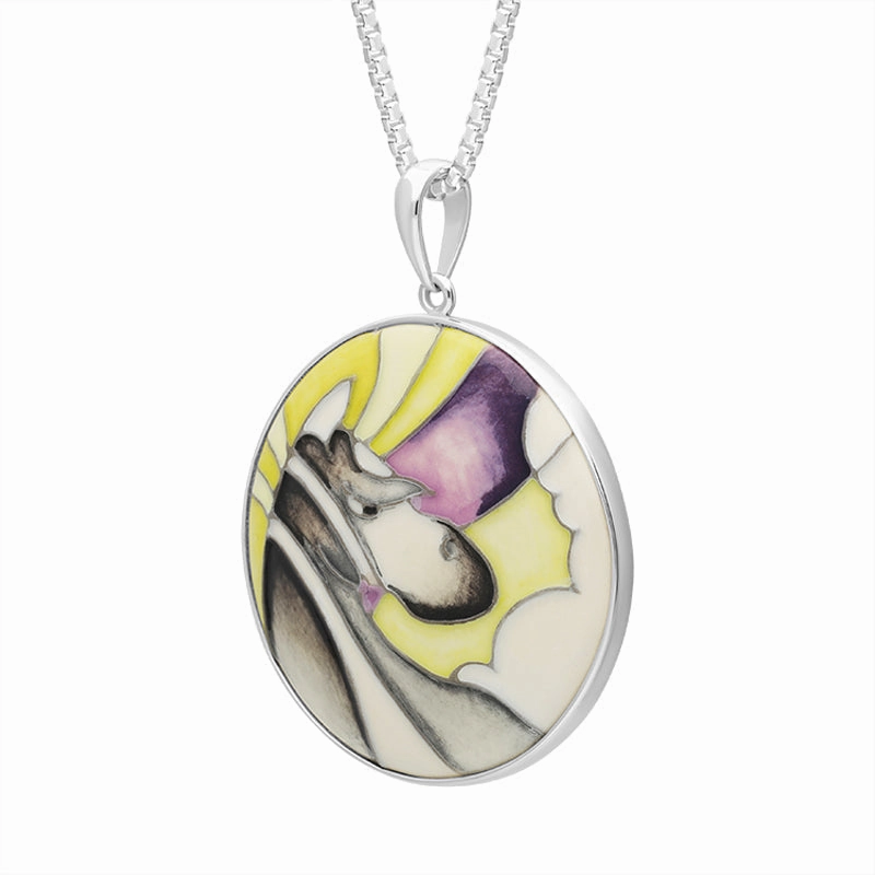 Sterling Silver Moorcroft The Charger Round Pendant
