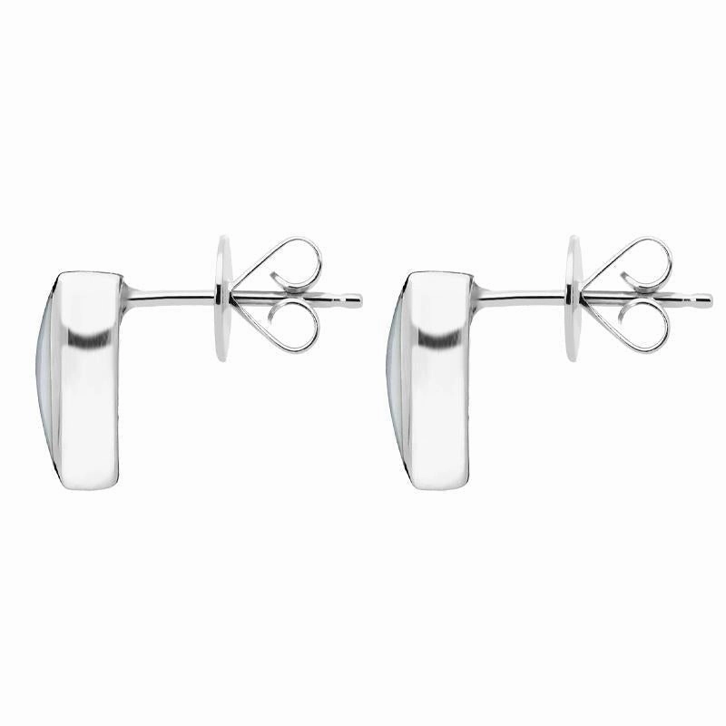 Sterling Silver Mother of Pearl Curved Triangle Stud Earrings