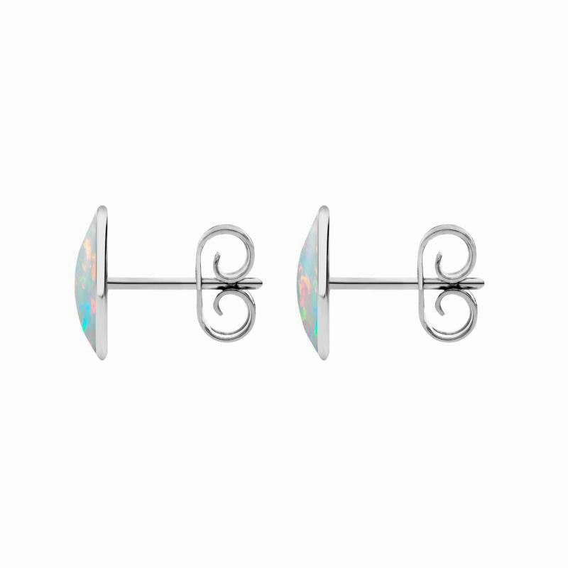 Sterling Silver Opal 8 x 10mm Classic Large Oval Stud Earrings